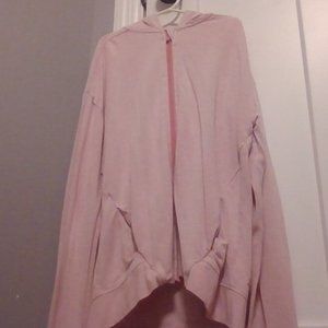 Pink zip-up thin girls sweatshirt